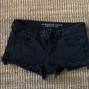 Black fringe shorts
